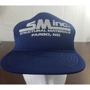 SM inc. Structural Materials Fargo North Dakota Vtg Cap Hat Snapback Trucker